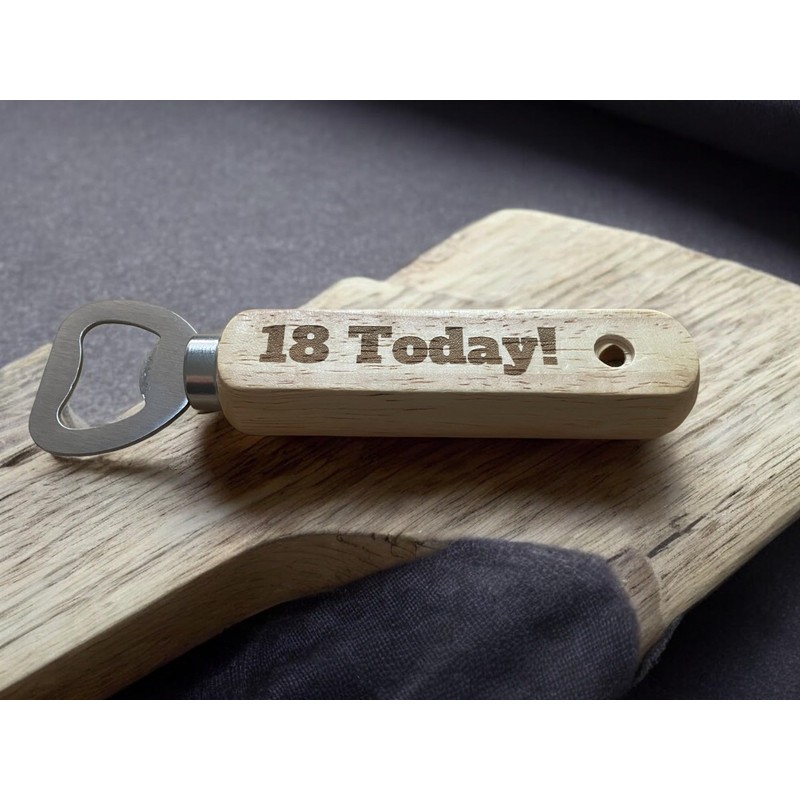 Ashton and Finch 18th Birthday Wooden Bottle Opener – Engraved