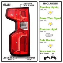 US_Auto_3 Fit 2019-2023 Chevy Silverado 1500 LED Tail Light w/Wiring Harness LH GM2800311