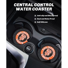 2PCS Car Cup Holder Coaster,Auto Cup Holder Insert Coaster for San Francisco Giants Baseball Fans, Non-Slip Car Drink Holder Coaster, Car Interior Accessories, SF Giants
