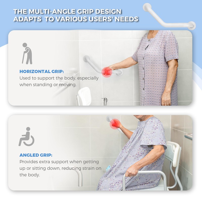Grab Bars for Bathtubs and Showers- 1-1/4 x 16" Angled