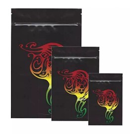 Generic Smell Proof Bags by Cannaline - Rasta Lion Design (10, Medium)