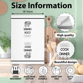 Funny Kitchen Towels and Dishcloths Set, Cute Cooking Baking Towel, Absorbent Quick Dry Cloth, New House Decoration, Best Housewarming Gifts for Family Friends-B09