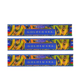 Satya Nag Champa Golden Era 100% Natural Incense Sticks | 3 Packs | Handmade Incense Sticks | Used for Stress Relief, Spiritual Decor, Smudging and Meditation