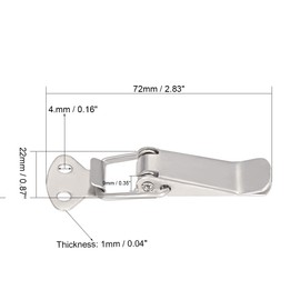 sourcing map Spring Loaded Toggle Latches, 72mm Length Iron Hasps Clamps for Case Box Trunk Catches, Pack of 2