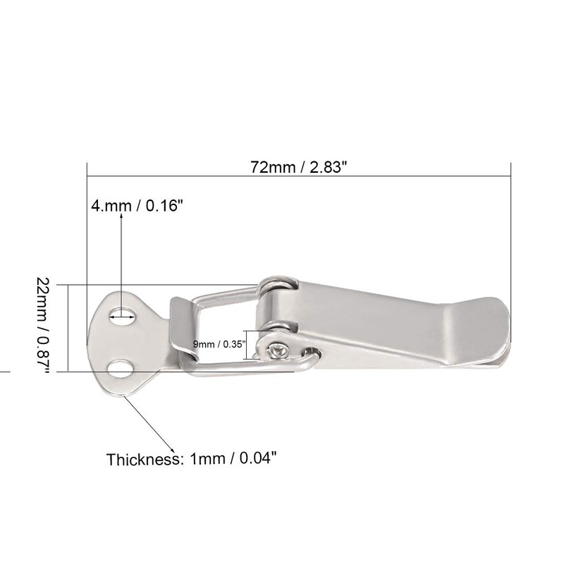 sourcing map Spring Loaded Toggle Latches, 72mm Length Iron Hasps