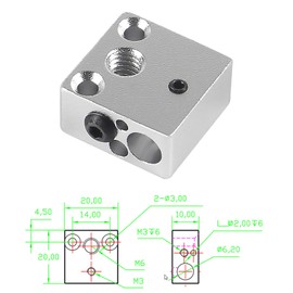 JUZITAO 8pcs Updated High Temperature CR-10 Plated Copper Heater Block Aluminum Heater Block for MK8 Extruder All Metal Hotend Ender 3 V2 Ender 3 Pro Ender 5 Pro CR10 S4 S5 3D Printer Extruder