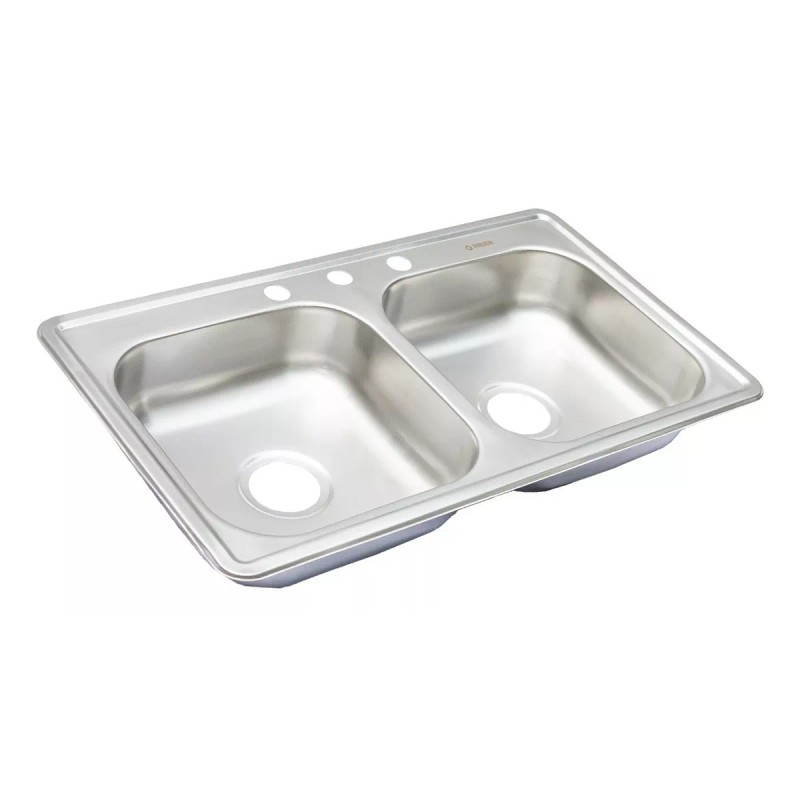 CNX Tarja Doble Para Empotrar Acero Inox Mezcladora Y Kit