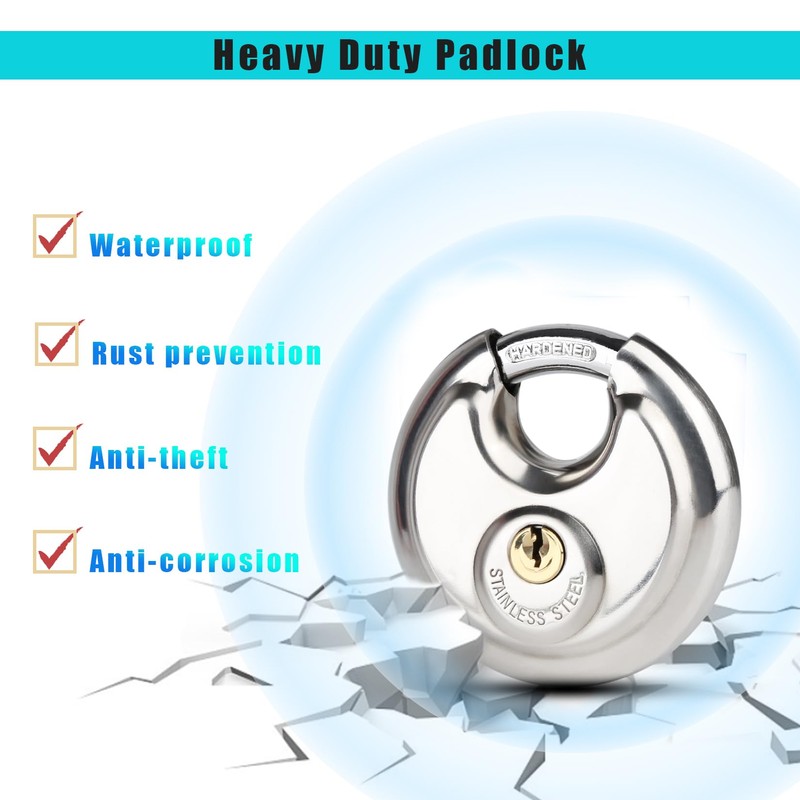 Fuaxat 10Pack Disc Locks Keyed Alike, 2-3/4"(70mm) Storage Locks for