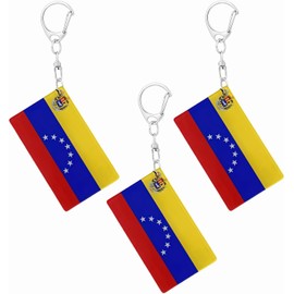 Llavero de bandera de Venezuela – Cadenas acrílicas en forma de D de doble cara, banderas venezolanas, llaveros de coche estilo hombres y mujeres, regalo decoración (3 piezas), Varios