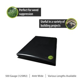 PDL – Pegdev 4M WIDE 500G BLACK POLYTHENE PLASTIC SHEETING GARDEN WEEDS GRAVEL DIY MATERIAL (1 x 4m)