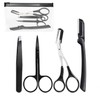 Eyebrow Grooming Tool Set of 4 (Includes Eyebrow Razor, Scissors, Tweezers) Basic Option