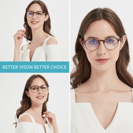 25DU Reading Glasses for Women - Blue Light Blocking Ladies Spring Hinge Readers with Pouches Anti Eyestrain/Glare Women's Computer Eyeglasses (4 Pairs Mix Color, 1.00)