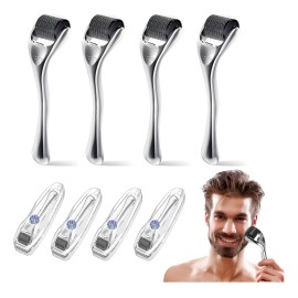4 Dermaroller Facial Barba Titanio Skincare Rodillo Facial
