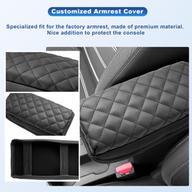CDEFG Central Armrest Armrest Cover Compatible with Dacia Sandero 3 / Sandero Stepway III 2021-2023 2024 2025 Centre Armrest Armrest Cover Scratch Protection Centre Console Faux Leather Armrest Car