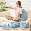 Sasttie Reading Pillow for Bed, Velvet Back Support Pillow for