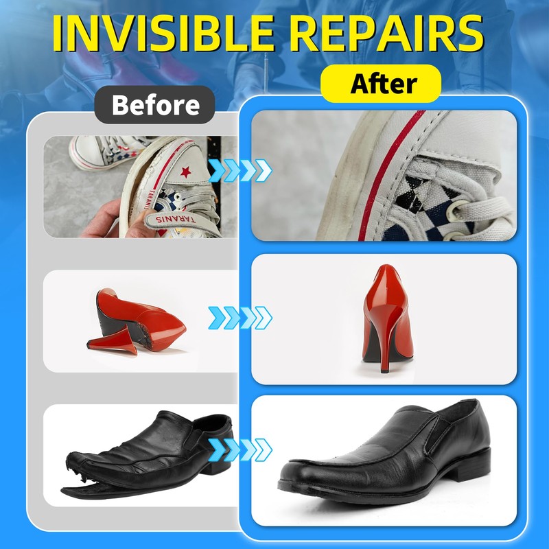 Shoe Glue, Shoe Repair Adhesive Flexible, Waterproof, Clear, Super Strong