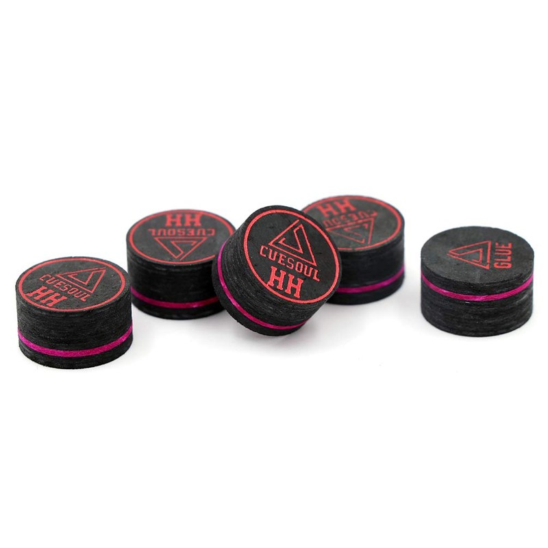 CUESOUL 5pcs Pigskin 14mm 10 Layer Cue Tips Billiard Pool