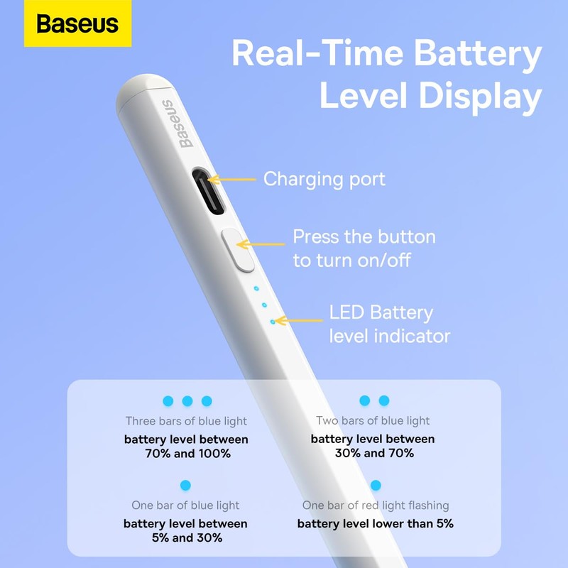 Baseus Smooth Writing 2 Stylus Pen with LED Indicators (White)