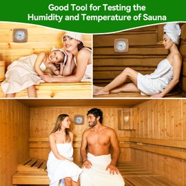 Sauna Thermometer Hygrometer Wood Steam Sauna Thermometer, 2 in 1 Indoor Wood Sauna Hygrothermograph Thermometer Wall Thermometer Sauna Accessories for Hotel Sauna Room