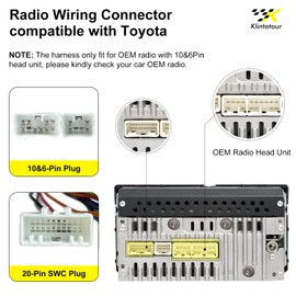 Aftermarket Radio Wiring Harness Compatible with Toyota 1998-2006, Universal ISO Car Stereo Adapter with 20Pin SWC Plug, Fits for Camry Corolla RAV4 Highlander Land Cruiser Yaris FJ Cruiser