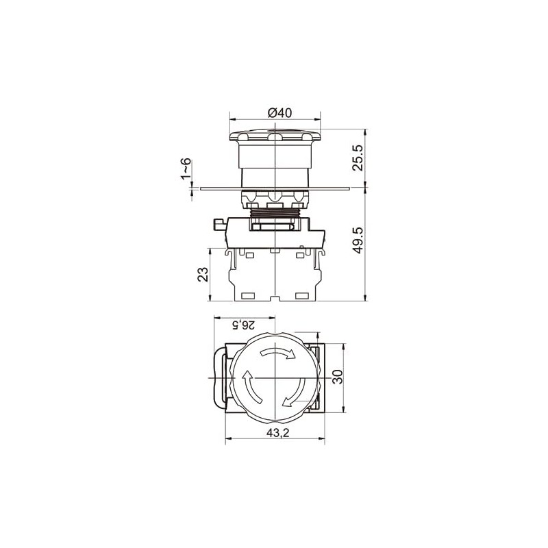 Emergency Stop Push Button for Various Machine Tools