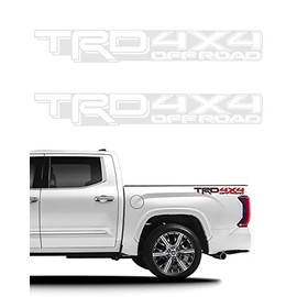 LUMIMAN Toyota TRD 4x4 Off-Road Decal Stickers, Tacoma, Tundra, Pickup, Car, Body Stickers, Set of 2 (A, White)