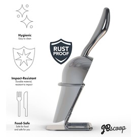 JBscoop Stainless Steel Ice Scoop 8 OZ, Metal Ice Scooper For Ice Maker, Multipurpose For Candy Kitchen Bar Party Wedding Pet Animal Dog Food Scoop Beach Shovel