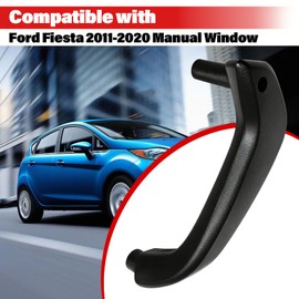 Plobeda Left Driver Side Interior Door Pull Handle Compatible with Ford Fiesta 2011-2020 Manual Window Replaces# D2BB-A23943-CA35B8 Black