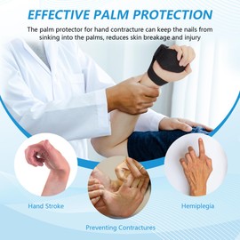 joingood Palm Protector for Hand Contracture, Palm Grip, Finger Contracture Cushion for Rehabilitation Stroke Hemiplegic, Arthritis, Skin Breakdown, Hand Grip Strengthener, Contracture Prevention Pad
