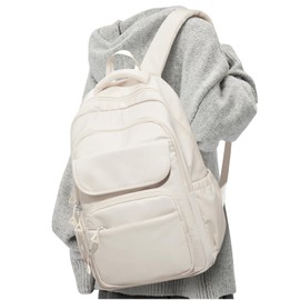 weradar School Backpack for Women Men Cute Backpack for College Students Lightweight High School bag for Teens Girls Boys Waterproof Casual Daypacks Bookbag(Beige)