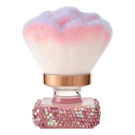 Blueshyhall Make Up Brush Glitter with Diamond Rhinestones, Bling Cosmetic Brush Large, Face Brush Make-Up Kabuki Brush Made Up Brush Foundation, Brush Travel for Powder, Blush (Pink)