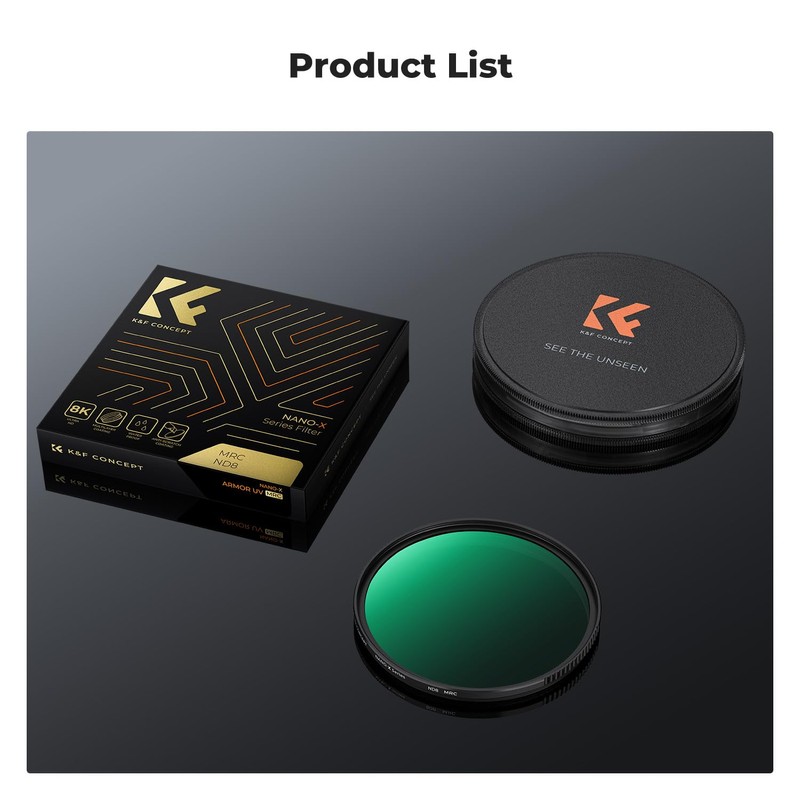 K&F Concept 55mm ND8 Filter, Waterproof 3 Stop Neutral Density