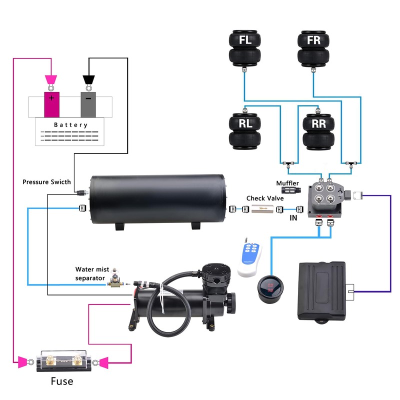 ZHSYMX 12v Solenoid Valve Air ride Suspension manifold valve with