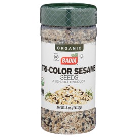 Badia Organic Tri-Color Sesame Seeds 5 oz – Nutty and Crunchy Blend of White, Black & Toasted Sesame Seeds