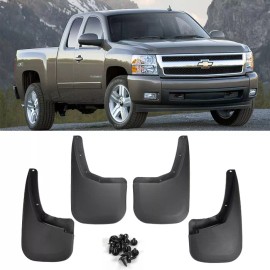 SDeelCase 4 PCS Front Rear Mud Guards Splash Flaps For 07-13 Silverado 1500 2500 3500