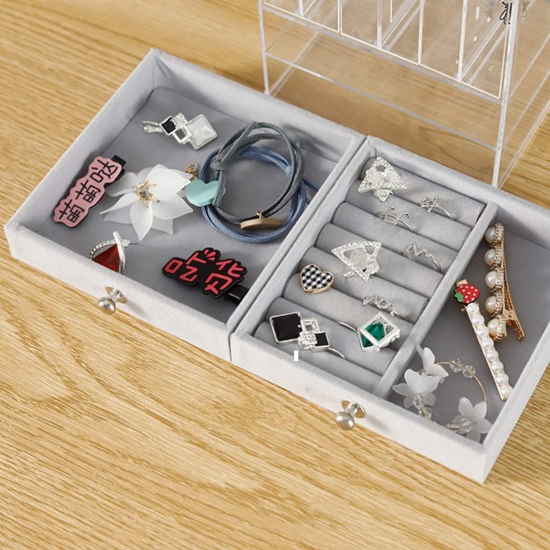 HappyHome Earrings Display Storage Case Vertical Hanging 3 Drawer Jewelry