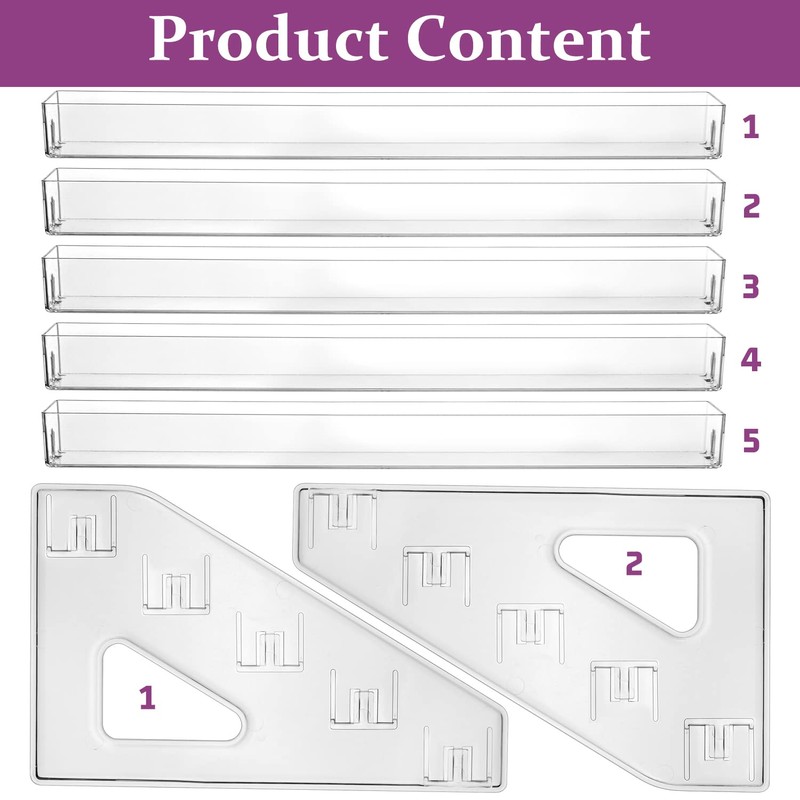 JessLab Nail Polish Organizer, 5-Tier Clear Acrylic Nail Polish Rack