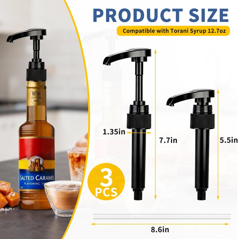 3 PCS Syrup Pump Compatible with Jordans Skinny and Torani,