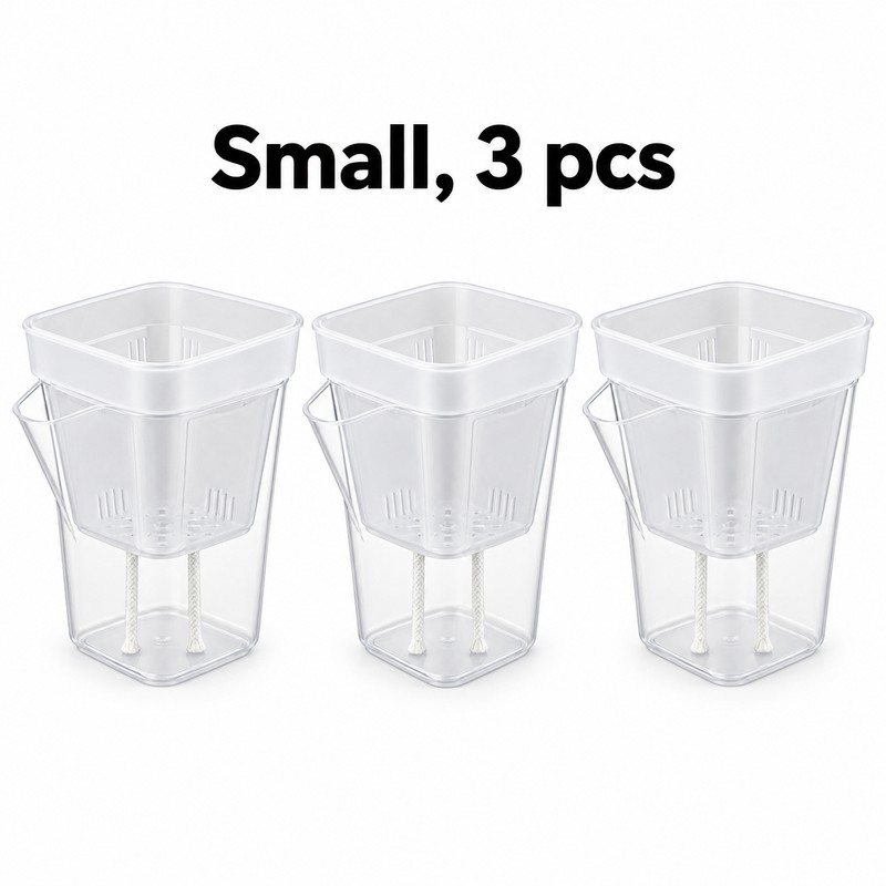 15-Pack Self-Watering Plant Pots for Seedlings and Cuttings – Translucent