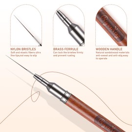 5PCS Wooden Nail Art Brush - Liner Brush For Nail Gel Fine Drawing,Thin Liner Nail Brush Set Size 5/8/11/15/20mm Striper Brushes Set Christmas Gift for Women