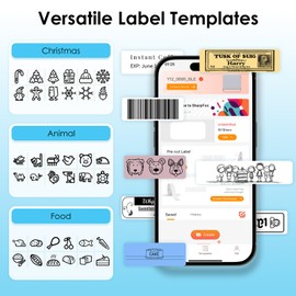 KNAON Y12 Bluetooth Label Maker Machine with Tape, Wireless Thermal Sticker Printer for Home, Kitchen, Office & Organization – Mini Portable Label Maker with Versatile Templates, White