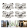 4Pcs Mini Zinc Alloy Cross Hidden Hinge 180 Degree Swing