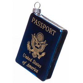 2pcs Hanging Blown Glass Passport Christmas Ornament for Christmas Tree