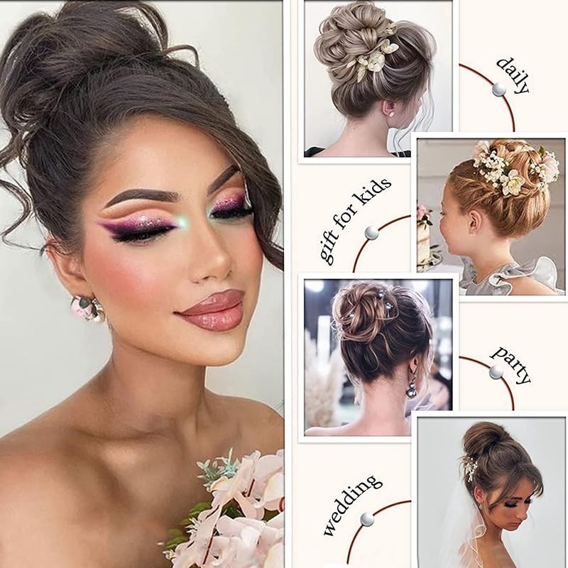 Brown Claw Clip Messy Bun Hair Piece Wavy Chignon Ponytail(6