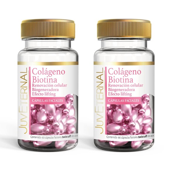 Juveternal| Cápsulas Faciales Colageno Biotina | 2x1 | 90 cáps