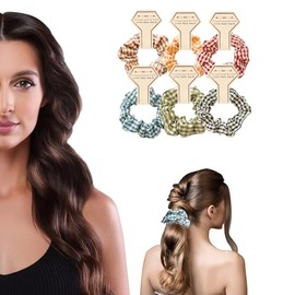 6 Pcs Hair Scrunchies, Hair Elastics Bands Floral Hair Scrunchie, Elastic Rubber Bands Chiffon Hair Scrunchies for Thick Curly Hair Flower Hair Ties Hair for Women Girls (Style 3)