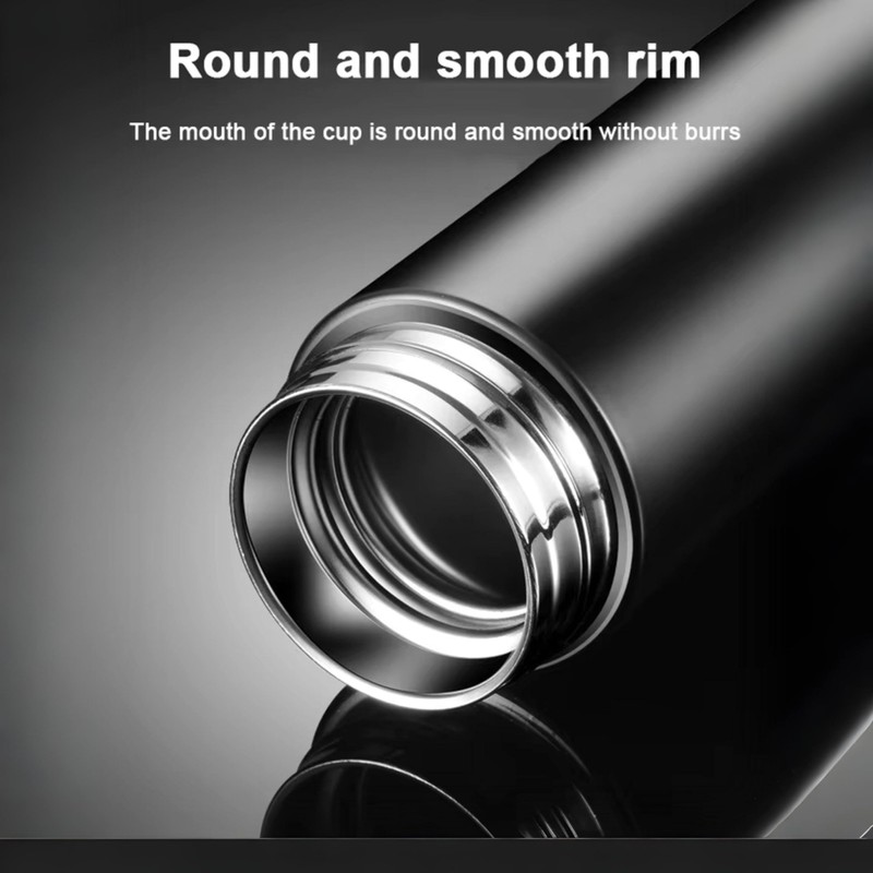 TEQY Thermos Flask with LED Display, 500 ml, Stainless Steel