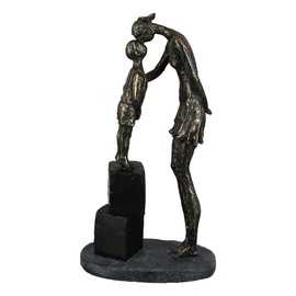 Gilde 89360 Mum and Child Sculpture Bronze Base in Grey Height 28 cm Width 15 cm Depth 8 cm