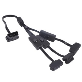 ZIWIMEGO OBD2 OBDII 1 to 3 16 Pin Male to Female Y Splitter Cord Diagnostic Extension Cable with Switch for All OBD II Equipment 60cm
