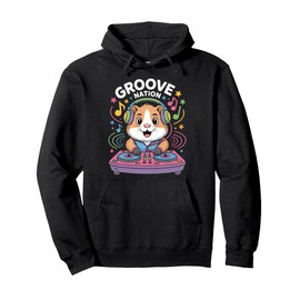 Groove Nation Dj Hamster Music Beat Fun Pullover Hoodie